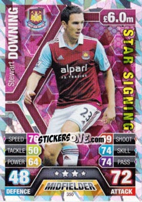 Sticker Stewart Downing - English Premier League 2013-2014. Match Attax n. 350 - Topps