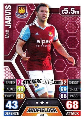 Sticker Matt Jarvis - English Premier League 2013-2014. Match Attax - Topps
