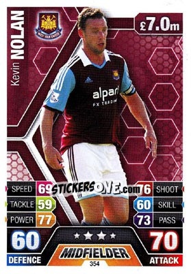 Sticker Kevin Nolan - English Premier League 2013-2014. Match Attax n. 354 - Topps