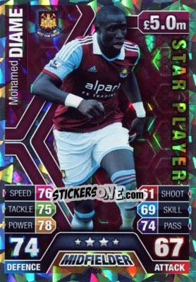 Sticker Mohamed Diame - English Premier League 2013-2014. Match Attax n. 356 - Topps