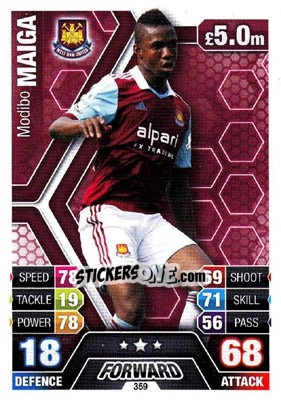 Sticker Modibo Maiga - English Premier League 2013-2014. Match Attax n. 359 - Topps