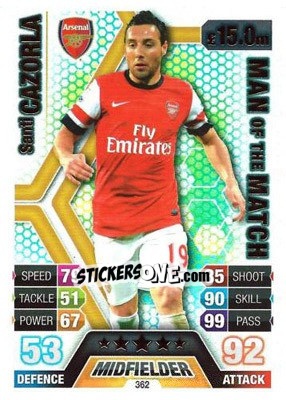 Sticker Santi Cazorla - English Premier League 2013-2014. Match Attax n. 362 - Topps