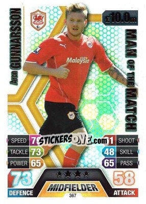 Sticker Aron Gunnarsson - English Premier League 2013-2014. Match Attax n. 367 - Topps