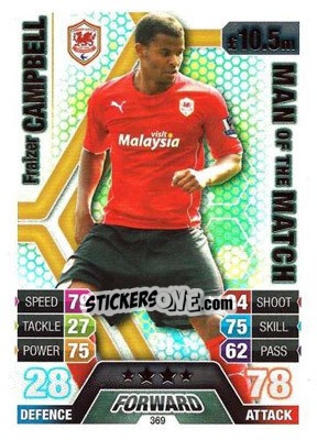 Sticker Fraizer Campbell - English Premier League 2013-2014. Match Attax n. 369 - Topps
