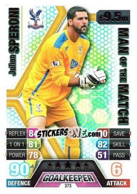 Sticker Julian Speroni - English Premier League 2013-2014. Match Attax n. 373 - Topps