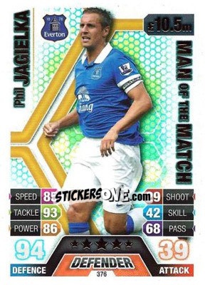 Sticker Phil Jagielka - English Premier League 2013-2014. Match Attax n. 376 - Topps