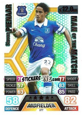 Sticker Steven Pienaar - English Premier League 2013-2014. Match Attax n. 377 - Topps