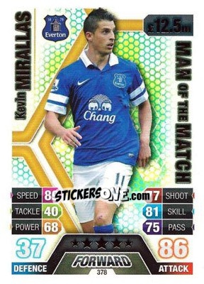 Cromo Kevin Mirallas - English Premier League 2013-2014. Match Attax - Topps