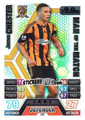 Sticker James Chester - English Premier League 2013-2014. Match Attax n. 382 - Topps