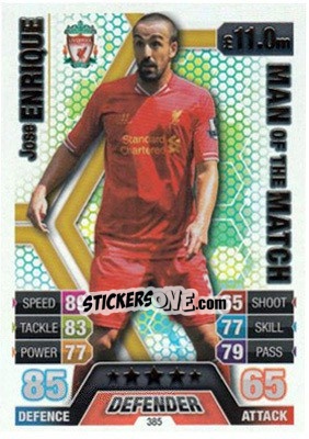Sticker Jose Enrique - English Premier League 2013-2014. Match Attax n. 385 - Topps