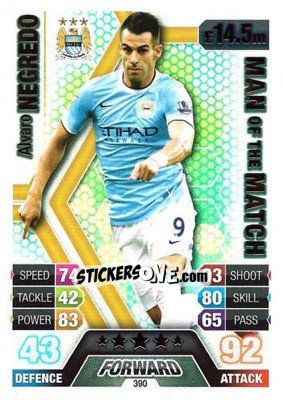 Sticker Alvaro Negredo - English Premier League 2013-2014. Match Attax n. 390 - Topps