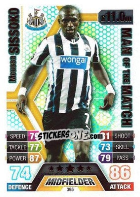 Sticker Moussa Sissoko - English Premier League 2013-2014. Match Attax n. 395 - Topps