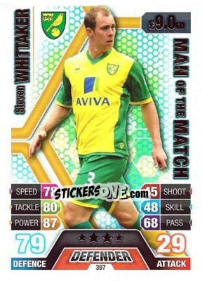 Sticker Steven Whittaker - English Premier League 2013-2014. Match Attax n. 397 - Topps