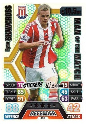 Sticker Ryan Shawcross - English Premier League 2013-2014. Match Attax n. 403 - Topps