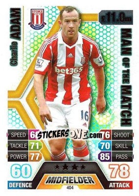 Sticker Charlie Adam - English Premier League 2013-2014. Match Attax n. 404 - Topps