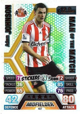 Sticker Adam Johnson - English Premier League 2013-2014. Match Attax - Topps