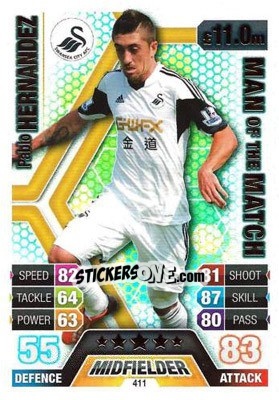 Sticker Pablo Hernandez - English Premier League 2013-2014. Match Attax n. 411 - Topps