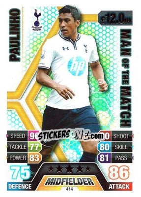 Figurina Paulinho - English Premier League 2013-2014. Match Attax n. 414 - Topps