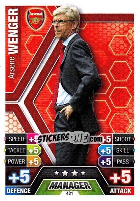 Sticker Arsene Wenger - English Premier League 2013-2014. Match Attax n. 421 - Topps
