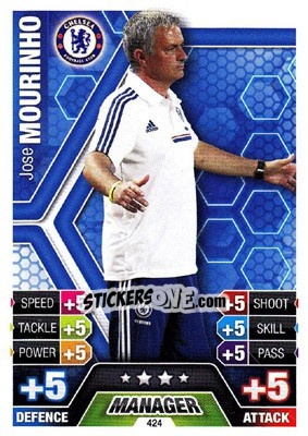 Sticker Jose Mourinho - English Premier League 2013-2014. Match Attax n. 424 - Topps
