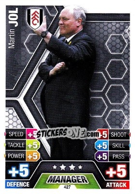 Cromo Martin Jol - English Premier League 2013-2014. Match Attax n. 427 - Topps