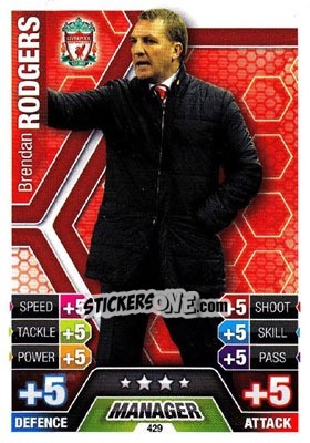 Sticker Brendan Rodgers - English Premier League 2013-2014. Match Attax n. 429 - Topps