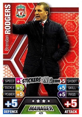 Cromo Brendan Rodgers - English Premier League 2013-2014. Match Attax - Topps