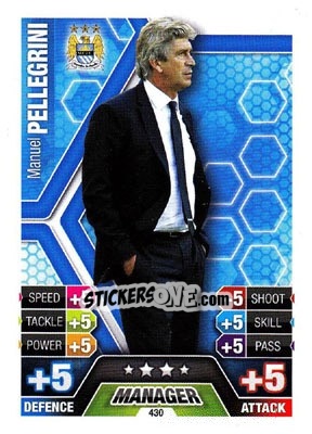 Sticker Manuel Pellegrini - English Premier League 2013-2014. Match Attax - Topps
