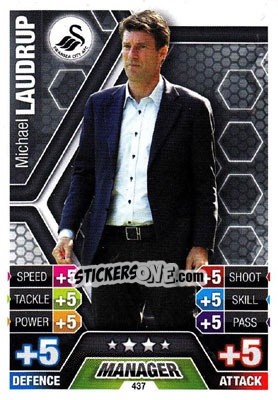 Sticker Michael Laudrup - English Premier League 2013-2014. Match Attax n. 437 - Topps
