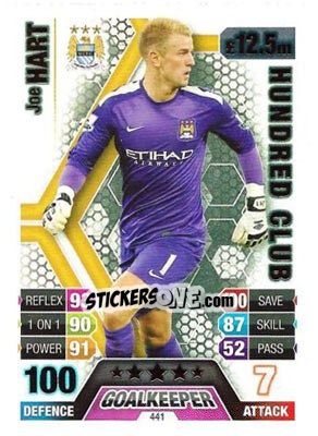 Sticker Joe Hart - English Premier League 2013-2014. Match Attax n. 441 - Topps