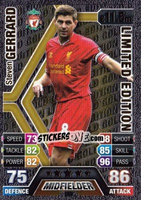 Sticker Steven Gerrard - English Premier League 2013-2014. Match Attax n. LE3g - Topps