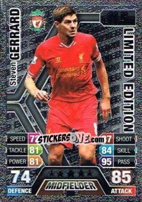 Sticker Steven Gerrard - English Premier League 2013-2014. Match Attax - Topps