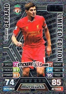 Sticker Steven Gerrard - English Premier League 2013-2014. Match Attax n. LE3s - Topps