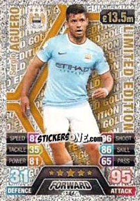 Sticker Sergio Aguero - English Premier League 2013-2014. Match Attax n. LE4g - Topps