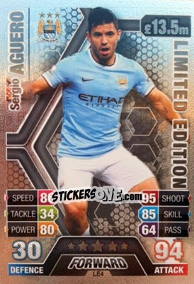Sticker Sergio Aguero - English Premier League 2013-2014. Match Attax n. LE4s - Topps