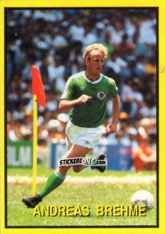 Sticker Andéas Brehme - Les Grands Joueurs d'Europe 1988 n. 34 - Vallardi