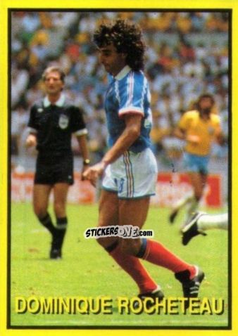 Cromo Dominique Rocheteau - Les Grands Joueurs d'Europe 1988 n. 14 - Vallardi