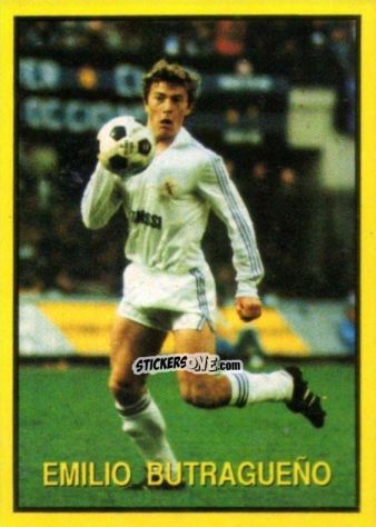 Sticker Emilio Butragueno - Les Grands Joueurs d'Europe 1988 n. 105 - Vallardi
