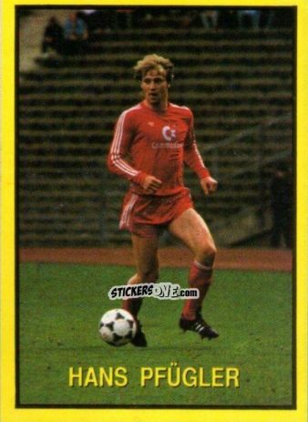 Sticker Hans Pfügler - Les Grands Joueurs d'Europe 1988 n. 35 - Vallardi