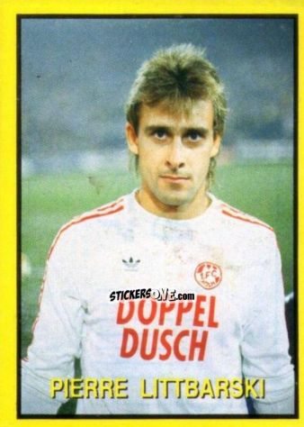 Sticker Pierre Littbarski - Les Grands Joueurs d'Europe 1988 n. 42 - Vallardi