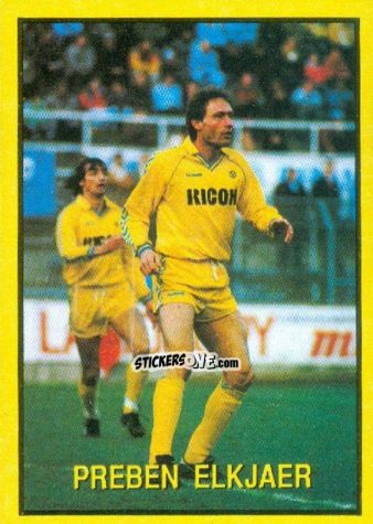Sticker Preben Elkjaer - Les Grands Joueurs d'Europe 1988 n. 81 - Vallardi