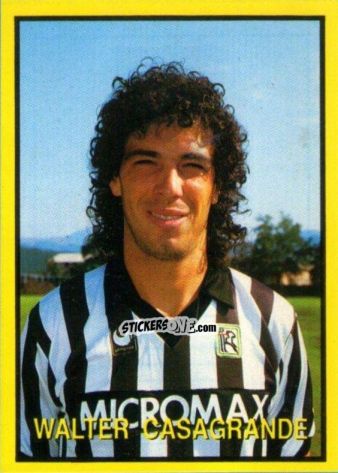 Sticker Walter Casagrande - Les Grands Joueurs d'Europe 1988 n. 94 - Vallardi