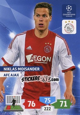 Sticker Niklas Moisander - UEFA Champions League 2013-2014. Adrenalyn XL n. 31 - Panini