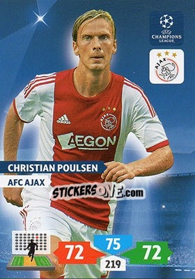 Sticker Christian Poulsen - UEFA Champions League 2013-2014. Adrenalyn XL n. 32 - Panini