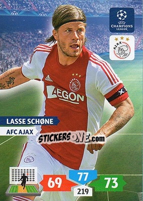 Sticker Lasse Schöne - UEFA Champions League 2013-2014. Adrenalyn XL n. 34 - Panini