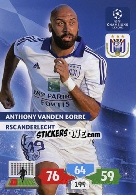 Sticker Anthony Vanden Borre - UEFA Champions League 2013-2014. Adrenalyn XL - Panini