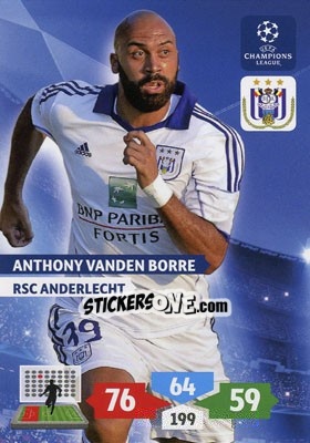 Sticker Anthony Vanden Borre - UEFA Champions League 2013-2014. Adrenalyn XL n. 40 - Panini