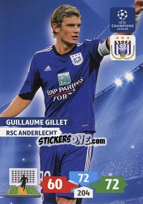 Sticker Guillaume Gillet - UEFA Champions League 2013-2014. Adrenalyn XL n. 42 - Panini