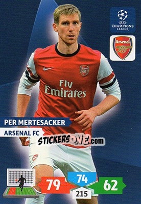 Sticker Per Mertesacker - UEFA Champions League 2013-2014. Adrenalyn XL n. 47 - Panini
