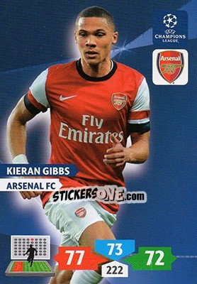 Sticker Kieran Gibbs - UEFA Champions League 2013-2014. Adrenalyn XL n. 48 - Panini